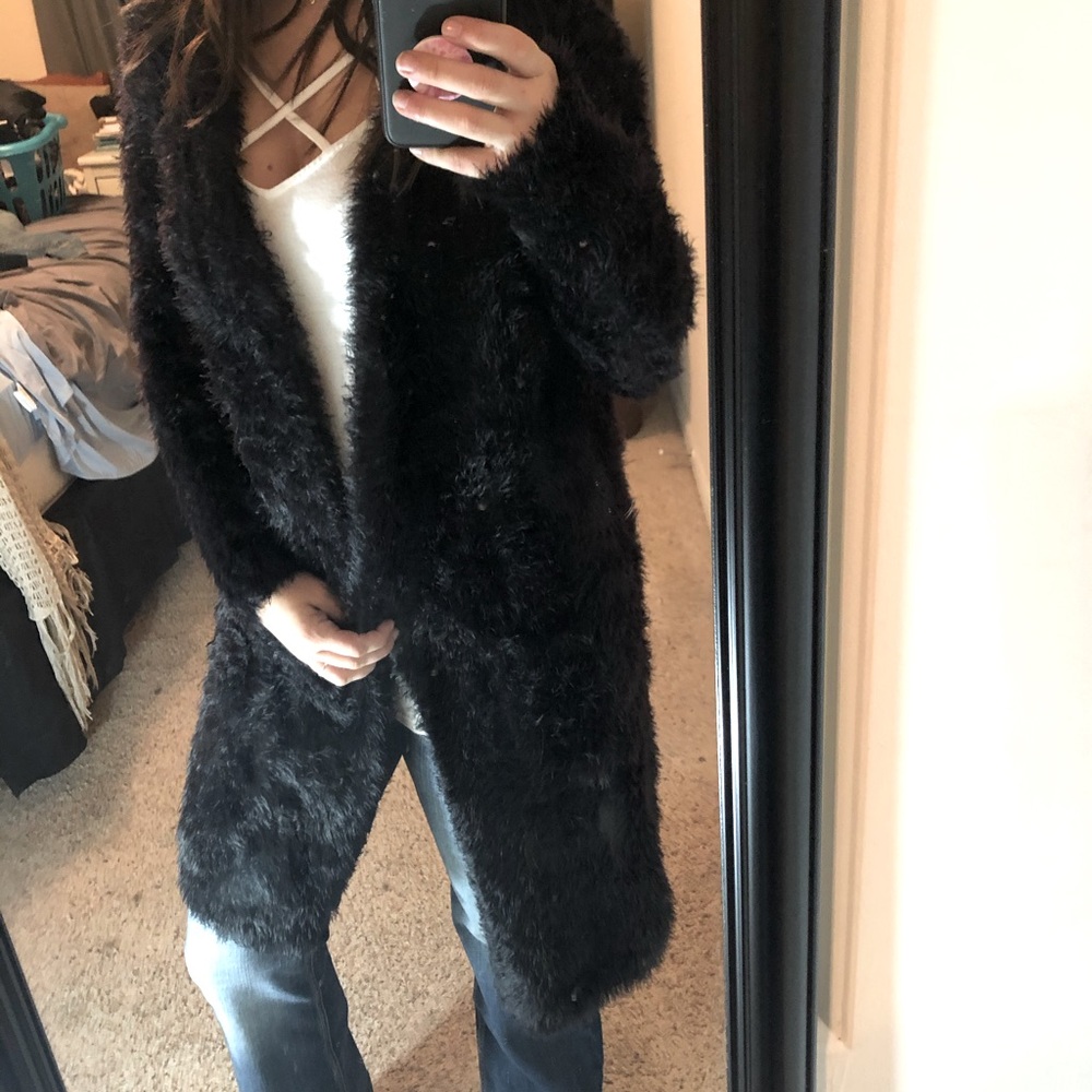Black fur jacket